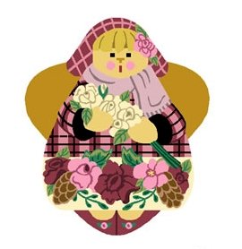 Needlepoint Canvas Christmas Rose Angel by In Good Company (LAS039)