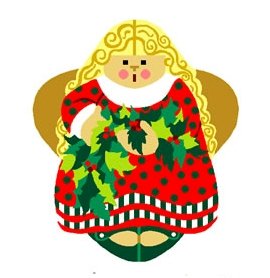 Needlepoint Canvas Boughs of Holly Angel by In Good Company (LAS068)
