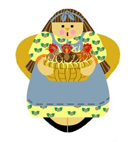 Needlepoint Canvas Three French Hens Angel by In Good Company (LAS075)