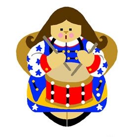 Needlepoint Canvas Twelve Drummers Drumming Angel by In Good Company (LAS084)