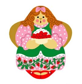 Needlepoint Canvas Strawberry Shortcake Angel by In Good Company (LAS093)