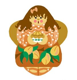 Needlepoint Canvas Peach Cobbler Angel by In Good Company (LAS097)