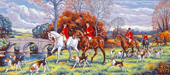 Needlepoint Canvas by Margot Jour de chasse (margot-173-3104)