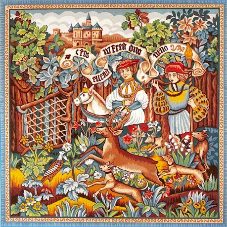 Needlepoint Canvas by Margot Poursuite du cerf scene de chasse XV (margot-213-01)