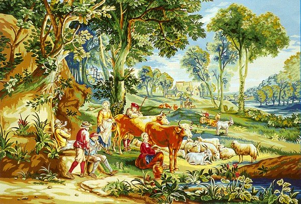 Needlepoint Canvas by Margot Le joueur de pipeau The Playing Piper (margot-233-2710)