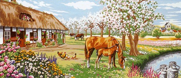 Needlepoint Canvas by Margot Le Bocage fleur (margot-173-3100)