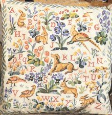 Needlepoint Canvas by SEG Medieval Animals Alphabet (seg-1904-18)