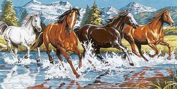 Needlepoint Canvas by SEG Au grand galop (seg-932-99)