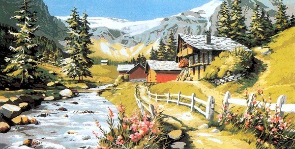 Needlepoint Canvas by SEG Torrent en montagne (seg-932-50)