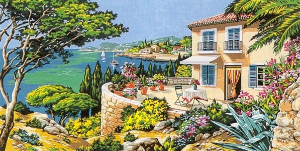 Needlepoint Canvas by SEG Vue sur la mer (seg-932-97)