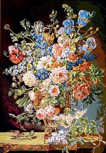 Needlepoint Canvas by SEG Vase de Fleurs XVIII siecle (seg-933-13)