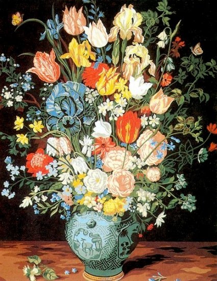 Needlepoint Canvas by SEG La Vase Bleu d'apres J.Brueghel (seg-940-07)