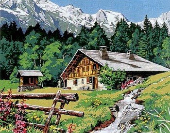 Needlepoint Canvas by SEG Le chalet de l'alpage (seg-981-139)