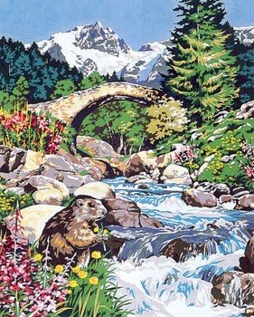 Needlepoint Canvas by SEG Le ponts des marmotes (seg-981-138)