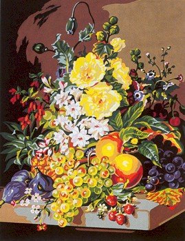 Needlepoint Canvas by SEG Pyramide de fruits et de fleurs XIX (seg-981-147)
