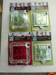 Lot 2 Fresh Decor Air Freshener APPLE CURRANT & BAMBOO RAIN + 4 REFILLS New