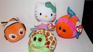NEW LOT 4 TY Beanie Babies: Zoom, Splashy, Mermaid and Sparkle,