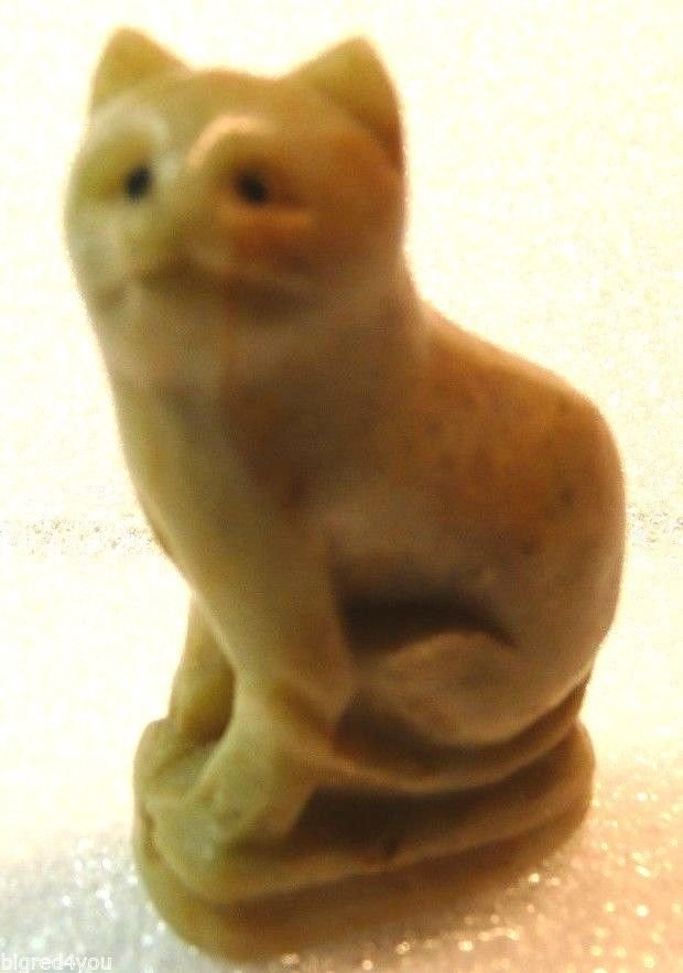 VINTAGE CHINESE SOAP STONE CAT