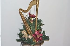 Silk Flower Display With Harp Base 22" X 10"