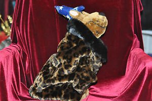 Dog Leopard print coat faux fur Brown Medium M, Petites Unisex Children