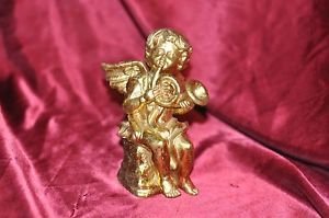 7â Gold Angel with Instrument Christmas French Horn