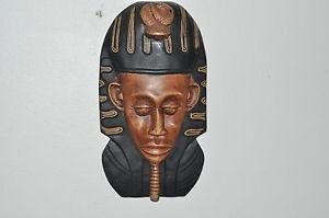 Wall Mask Vintage Decor Hanging Pharaoh Art Unique Creations Hand Carved Deco