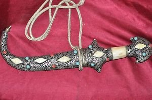 Gem Encrusted Mid East 12" Metal Blade Dagger