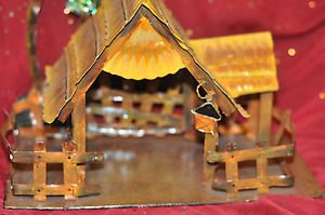 Nautical Tropical Palm Tree Tin Beach Summer Hut Cabin Contemporary Multi-Color