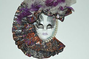 Porcelain Mardi Gras Wall Face Decor