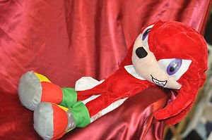 Toy Network Sonic Hedgehog Knuckles Character Toy Red White Floppy Plush 20"