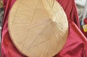 Oriental Straw Cone Garden Fishing Sun Rice BAMBOO HAT Vietnamese Chinese 23.5"