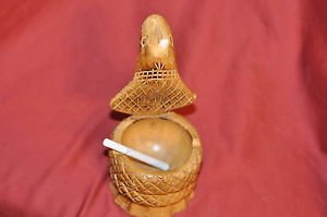HARDWOOD COBRA SNAKE ASHTRAY