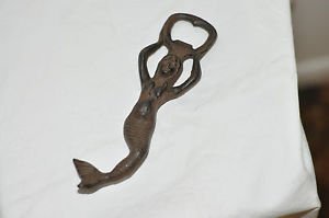 CAST IRON MERMAID BEER BOTTLE OPENER Tiki Cantina Beach Bar Multi-Color 7''
