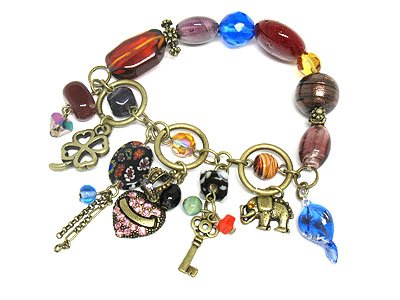 Multi COlor Charm Dangle Bracelet