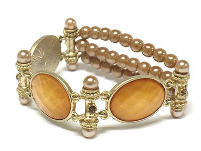 Crystyal and Simulated Pearl Bracelet