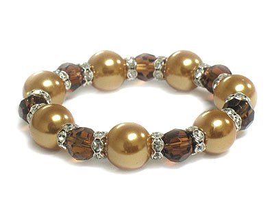 Genuine Crystal and Glass Bead Bracelet