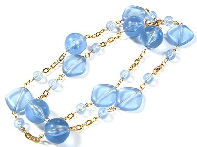 Beautiful Blue Resin Ice Necklace