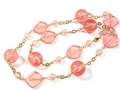 Beautiful Pink Resin Ice Necklace