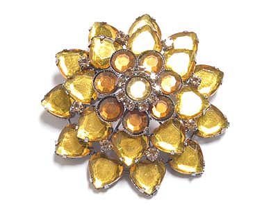 Beautiful Yellow Stone Flower Brooch