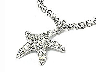 Beautiful Crystal Starfish Necklace