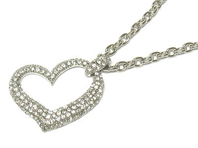 Gorgeous Crystal Open Heart necklace