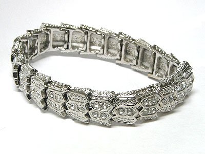 Beautiful Crystal Stud Metal Stretch bracelet