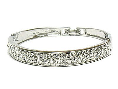 Half RoundRhinestone Bangle Bracelet