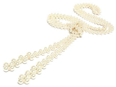 Glass Tie a Knot Pearl Necklace