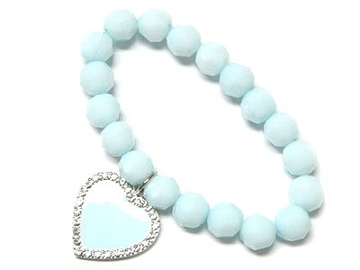 Cute Blue Epoxy Heart bracelet