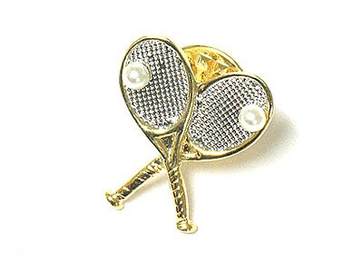 Cute Tennis racket and ball brooch