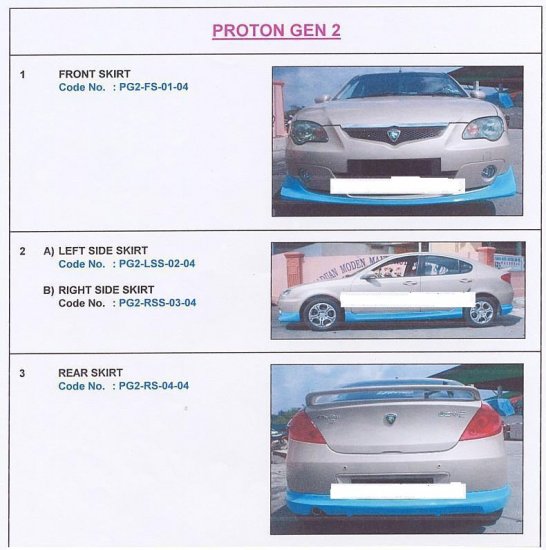 Proton Gen2 Full Set PU Body Skirting 1