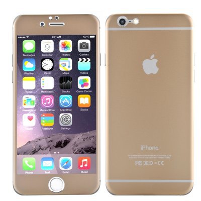 Iphone 6 & 6S 4.7 temper glass, titanium back, scartch and shatterproof (gold)
