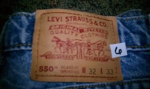 Levi's 550 Red Tab Relaxed Fit Tapered Leg 32x33 MADE IN USA #6
