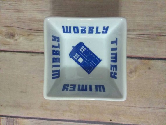 Dr Who ring dish - phone booth ring dish - Valentine's gift for Dr who - wibbly wobbly timey wimey